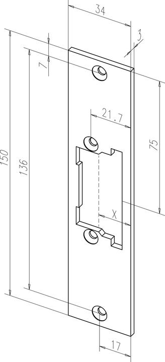 Assa Abloy Flat striking plate latch guide S-1105EST ProFix KF Universal (Door handle)