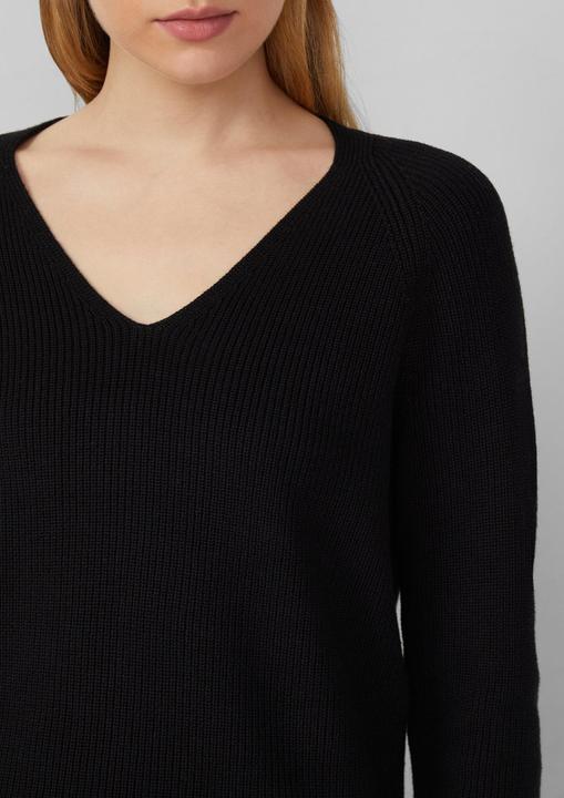 Produktbild s.Oliver Strickpullover Strickpullover aus Baumwollmix mit V-Ausschnitt (40)