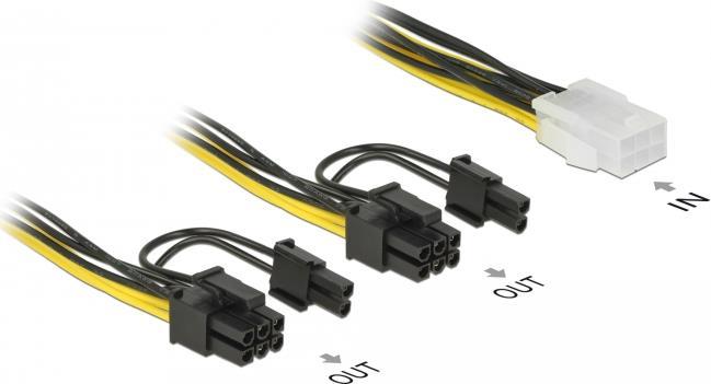 Immagine prodotto Delock Adattatore di alimentazione da 6Pin a 2x 8Pin o 2x 6Pin