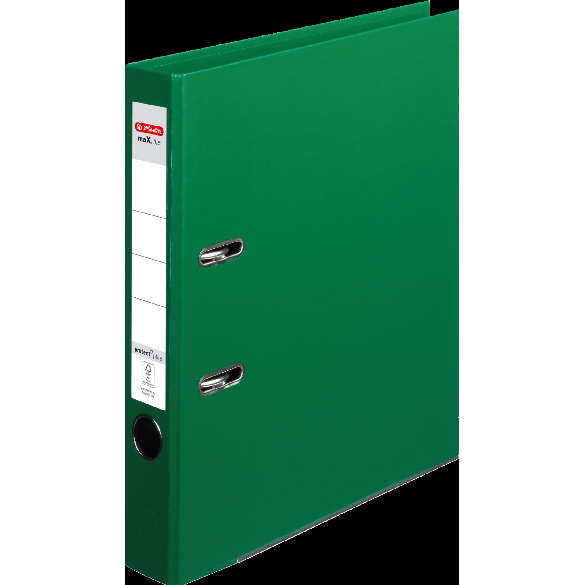Herlitz, Ordner, Ordner maX.file protect plus, Rückenbr.: 50mm, grün DIN A4, Voll-PP-Kunststoffbezug, Kantenschutz, E (A...