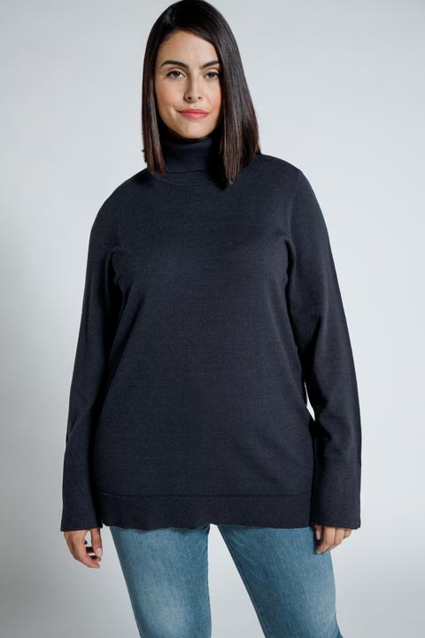 Produktbild Ulla Popken Rollkragenpullover, breite Rippbündchen, Langarm (46, 48)