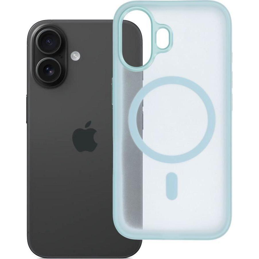 OEM Back panel cover Case for iPhone 16 Flexline Mag Cover compatible with MagSafe green (Apple iPhone 16), Cover smartphone, Verde