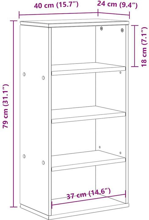 Image du produit vidaXL Beistellschrank (40 x 24 x 79 cm)