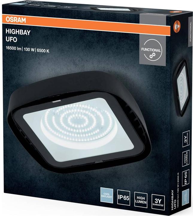 Produktbild Osram Highbay Ufo 130W 865 IP65 Black 4099854429330 LED-Hallenleuchte 130.00 (15000 lm)