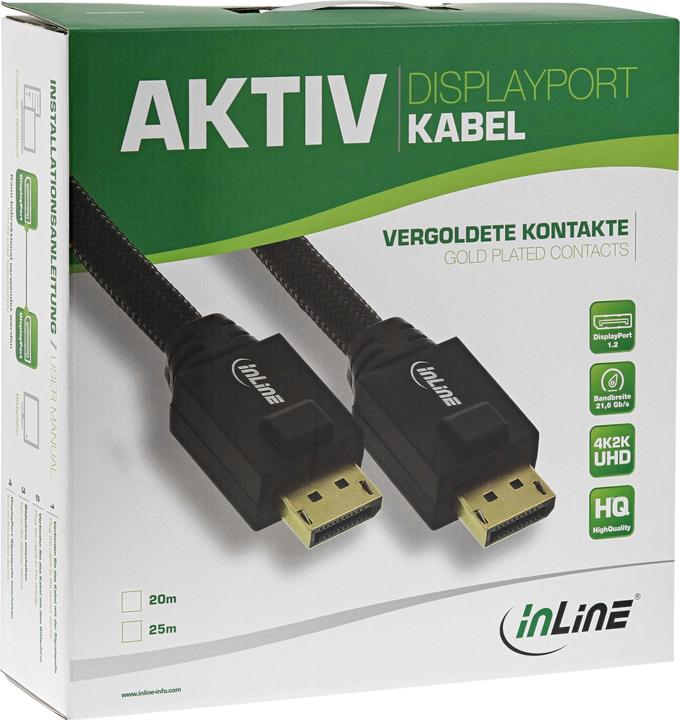 Produktbild InLine Kabel DisplayPort - DisplayPort 15m schwarz (17115A) (15 m, DisplayPort, 1.2)
