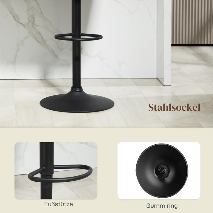 Produktbild Homcom Barhocker Polyester, Schaumstoff Dunkelgrau