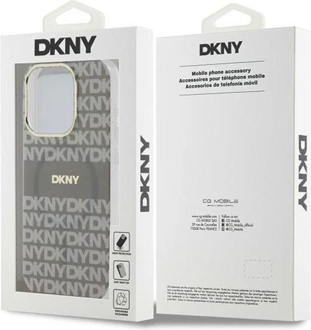 Actual product image DKNY PC/TPU Repeat Pattern Tonal Stripe Magsafe Case for iPhone 15 Pro Beige (Apple iPhone 15 Pro)