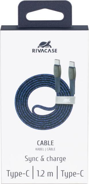 Produktbild Rivacase CABLE USB-C TO USB-C /BLUE PS6105 BL12 (1.20 m, USB 2.0, 60 W)