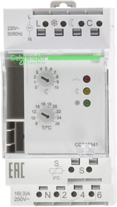 Produktbild Schneider Electric SE CCT15841 Thermostat TH4 M. 3 Temp.-Schwellen