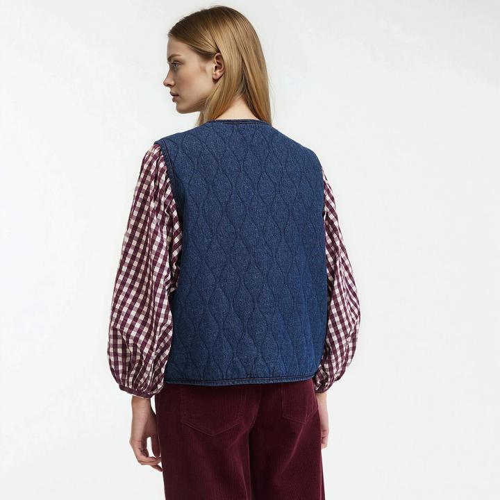Produktbild La Redoute Collections Wendeweste aus gestepptem Denim (S)