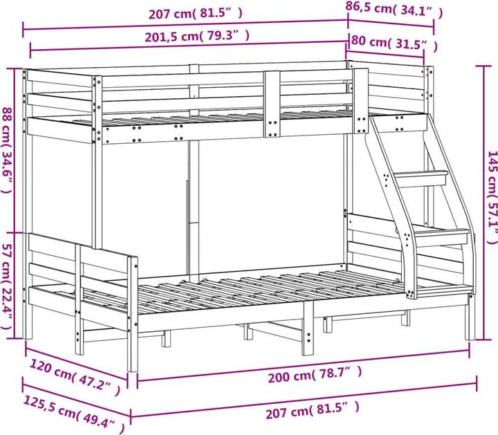 Produktbild vidaXL Matthus (120 x 200 cm)