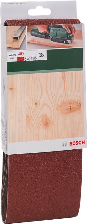 Actual product image Bosch Zubehör 3-piece sanding belt set for belt sander, red quality K = 40 (40)