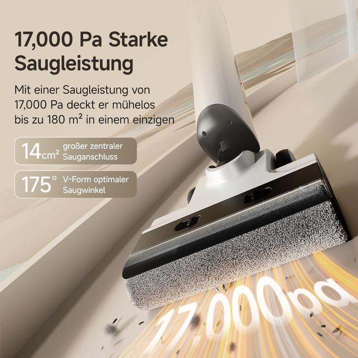 Actual product image Uwant D500 Nass Trockensauger,Abwassertanks-Desodorierung,180° Flat, 17000Pa,Verwicklungsfreies,IPX6 (Vacuuming + mopping)