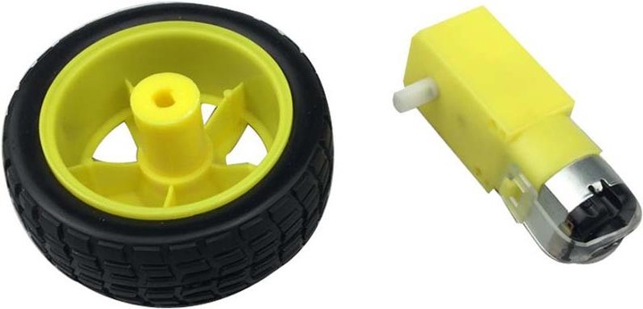 Produktbild YFRobot Set: Chassis-Rad inkl. DC-Motor mit Getriebe (Ratio 1:48)