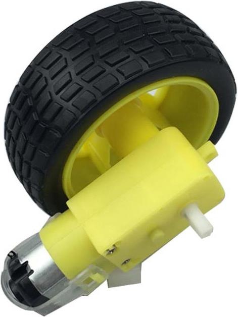 Produktbild YFRobot Set: Chassis-Rad inkl. DC-Motor mit Getriebe (Ratio 1:48)