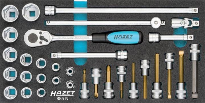 Produktbild HAZET Steckschlüssel Satz 885N ∙ Vierkant10 mm (3/8 Zoll) ∙ Aussen Sechskant-Tractionsprofil, Innen … (10  mm, 11 mm, 12 mm, 13 mm, 14 mm, 15 mm, 16 mm, 17 mm, 18 mm, 19 mm, 20 mm, 21 mm, 22 mm, 4 mm, 5 mm, 6 mm, 7 mm, 8 mm, 9 mm)