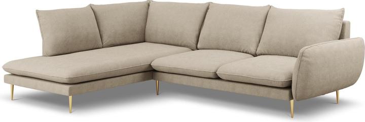 Actual product image Cosmopolitan Design Left Corner Sofa, "Vienna", 6 Seats, Beige, 275x185x95 Made in Europe (Corner sofa)