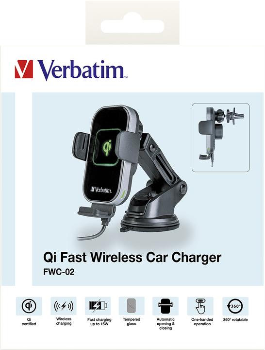Produktbild Verbatim Fast Qi Fast Wireless Car Charger USB-C 15W FWC-02