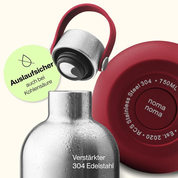 Actual product image noma noma Trinkflasche Edelstahl auslaufsicher 750ml Grenadine Red (0.75 l)