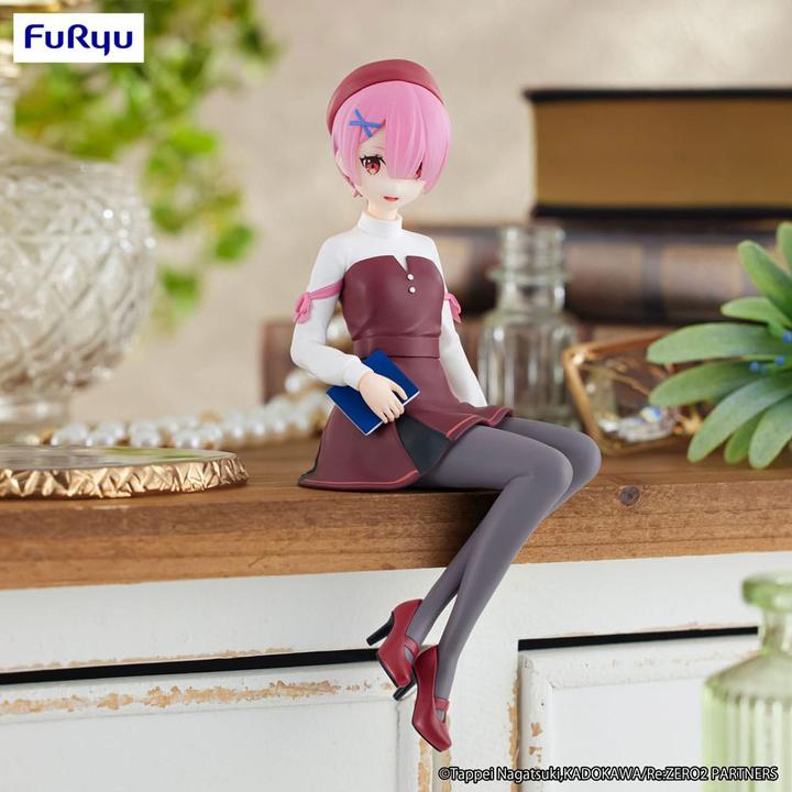 Actual product image Furyu Re:Zero Starting Life in Another World Noodle Stopper PVC Statue Ram Book Girl Ver. 14 cm
