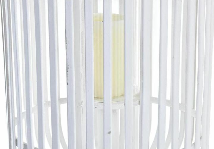 Immagine prodotto DKD Home Decor Laterne Kristall Weiss Bambus Urban (28 x 28 x 47 cm)