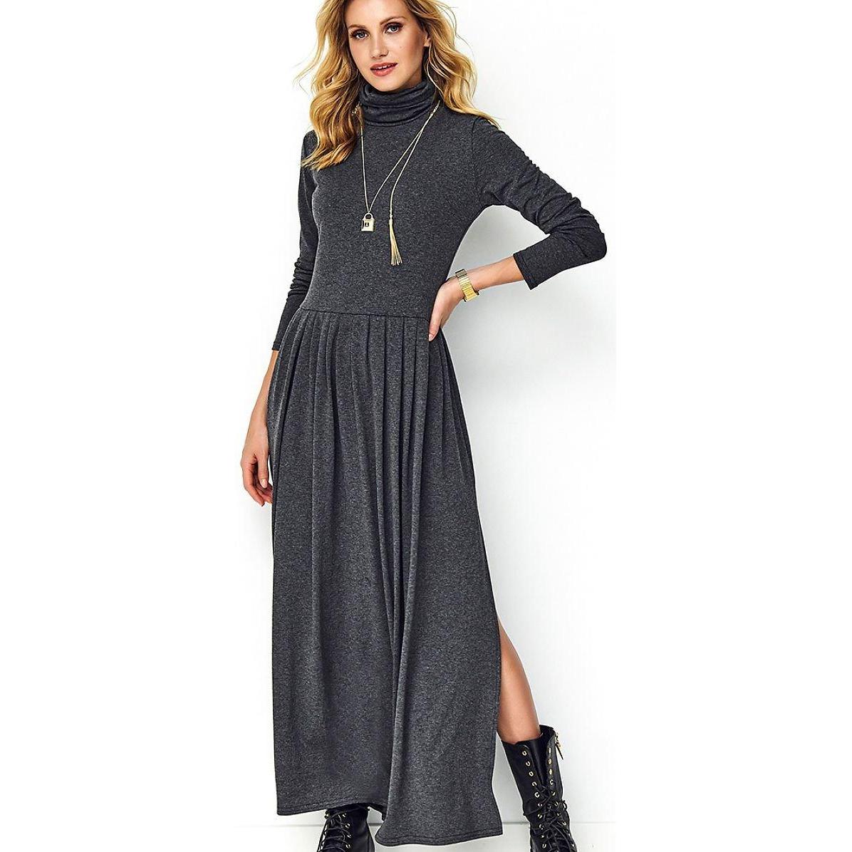 Makadamia, Damen, Kleider, Alltagskleid, Grau, (36)