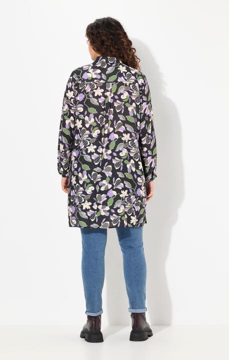 Actual product image Ulla Popken Floral Button-Down Long Sleeve Tunic Dress (42, 44)