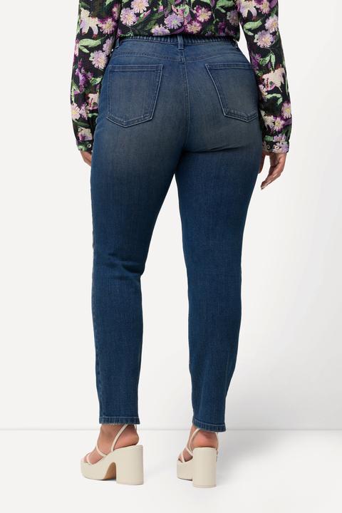 Immagine prodotto Ulla Popken Jeans modello Sammy con gamba aderente ed effetto sdrucito (52)