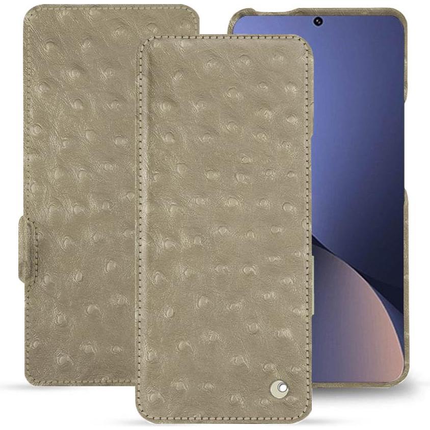 Noreve Lederschutzhülle horizontal (Xiaomi 12 Pro), Smartphone Hülle, Beige