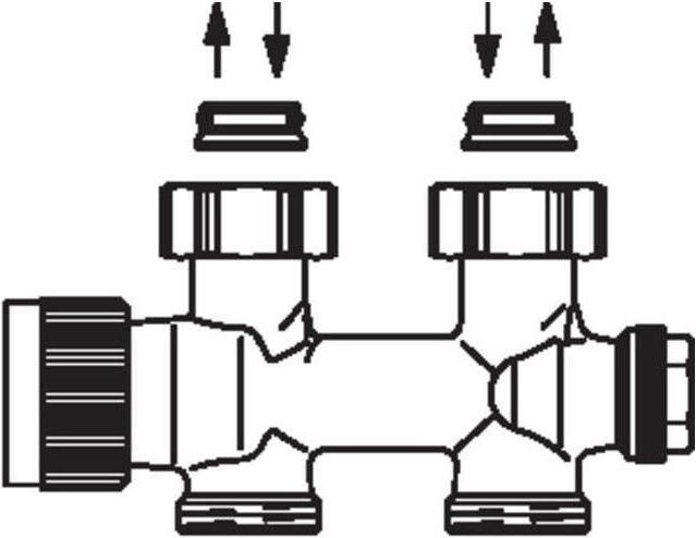 Produktbild Oventrop OV Zweirohrarmatur Multiblock T Durchgang, 3/4Zoll ÜMx3/4Zoll AG