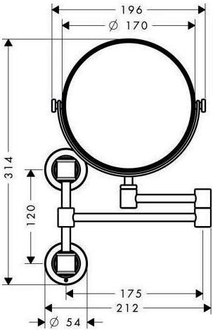 Actual product image Axor MONTREUX wall-mounted shaving mirror polished nickel