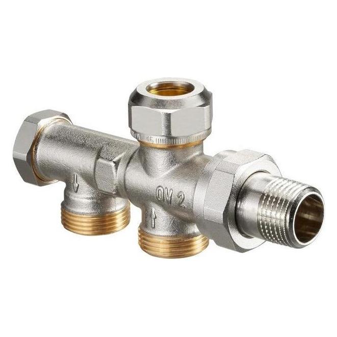 Oventrop Ov Tweepijpsverbindingsstuk Duo Met Afsluiting M 24x1.5 Et Afstand 35mm, Verwarmingsaccessoires