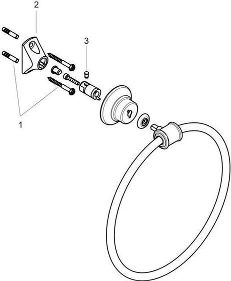 Actual product image Axor Towel ring MONTREUX wall mounting chrome
