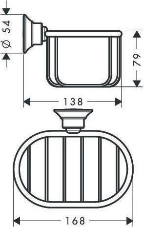 Produktbild hansgrohe Seifenkorb AXOR MONTREUX Wandmontage polished nickel