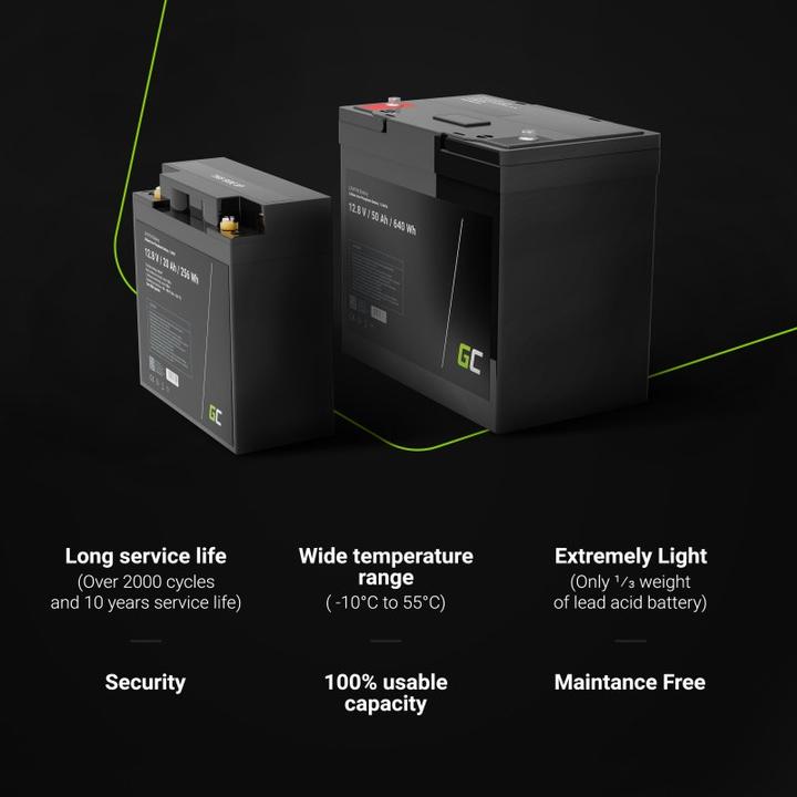 Immagine prodotto GreenCell Batteria per camper e barche fotovoltaiche (12.80 V, 50 Ah)
