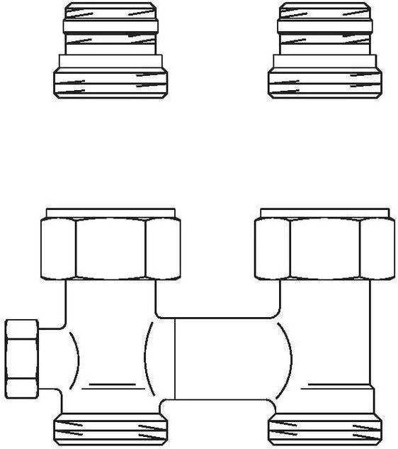 Actual product image Oventrop OV shut-off fitting ZB Multiflex F 1/2inch AGx3/4inch AG nickel-plated brass