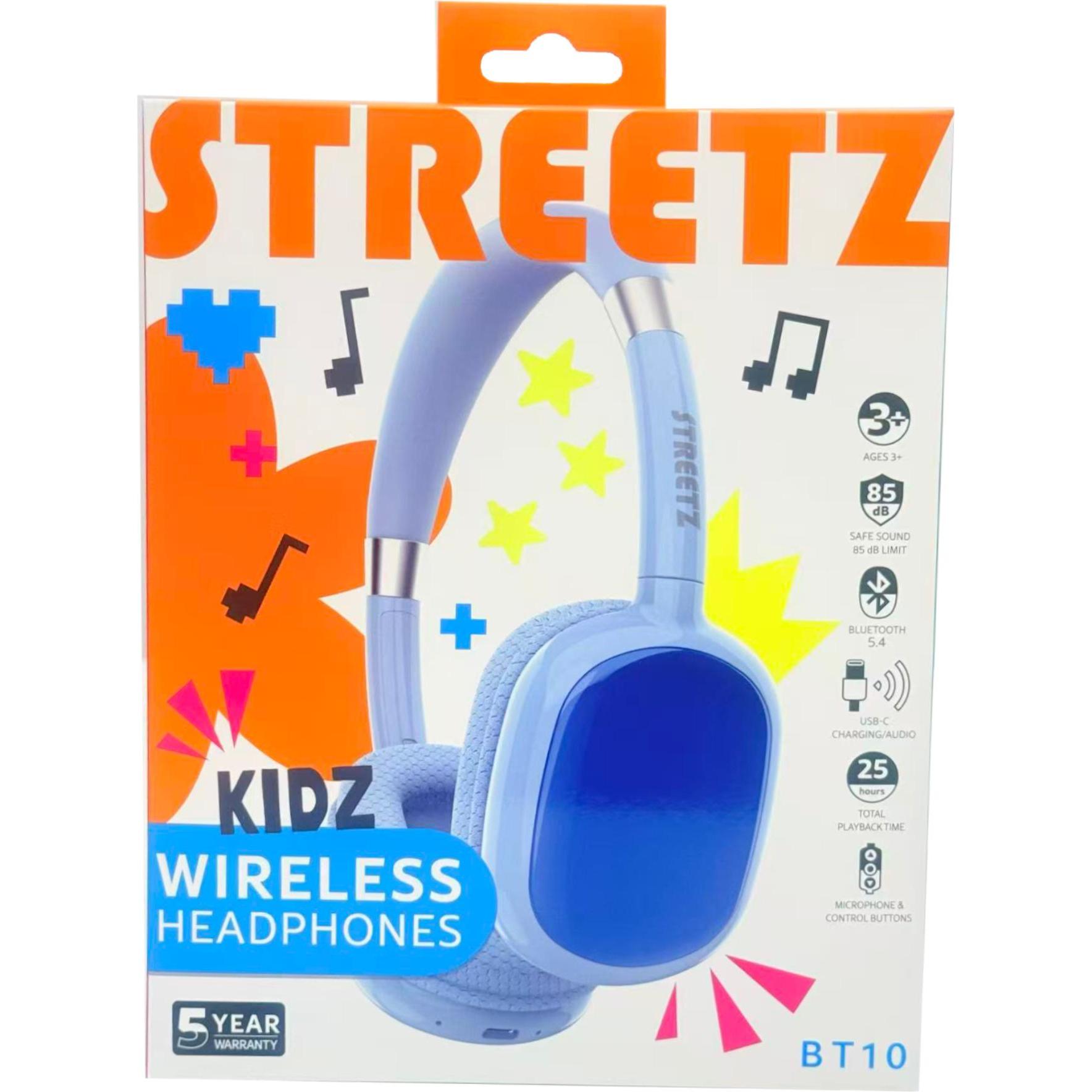 Streetz BT10 Kids Bluetooth headphones, mic, blue