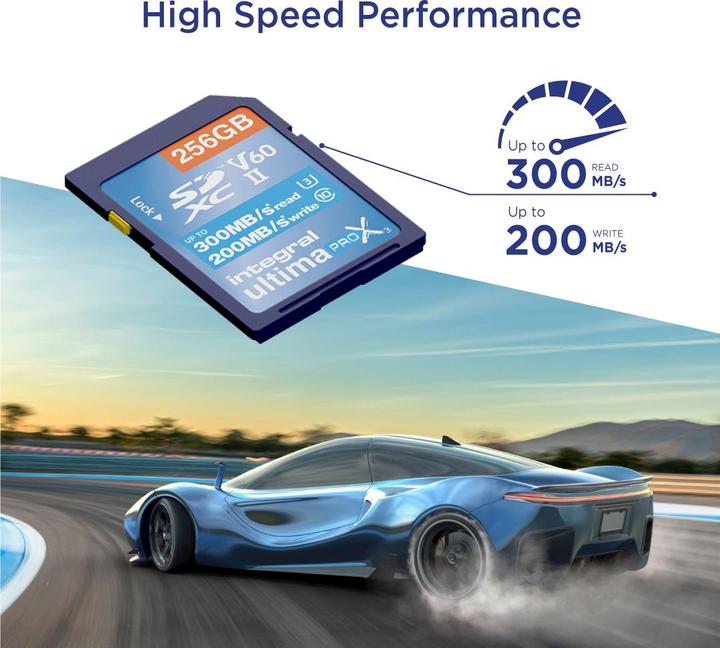 Actual product image 256GB ULTIMAPRO X3 UHS-II V60 Professional Grade SD Card Up to 300MB/s Read & 200MB/s Write (256 GB, SDXC, UHS-II)