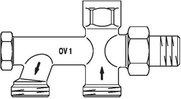 Actual product image Oventrop OV Uno single-pipe connector G 3/4" male with HK insulating fitting
