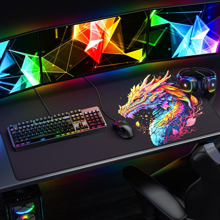 Produktbild Titanwolf Gaming Mauspad, XXXL Speed Mausmatte 1200 x 600 mm, Geschwindigkeit & Präzision, Color Dragon (XXL)