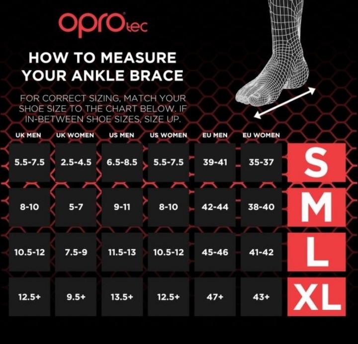 Actual product image Opro Ankle Brace with Bilateral Stablilizer BLK-XL (XL)
