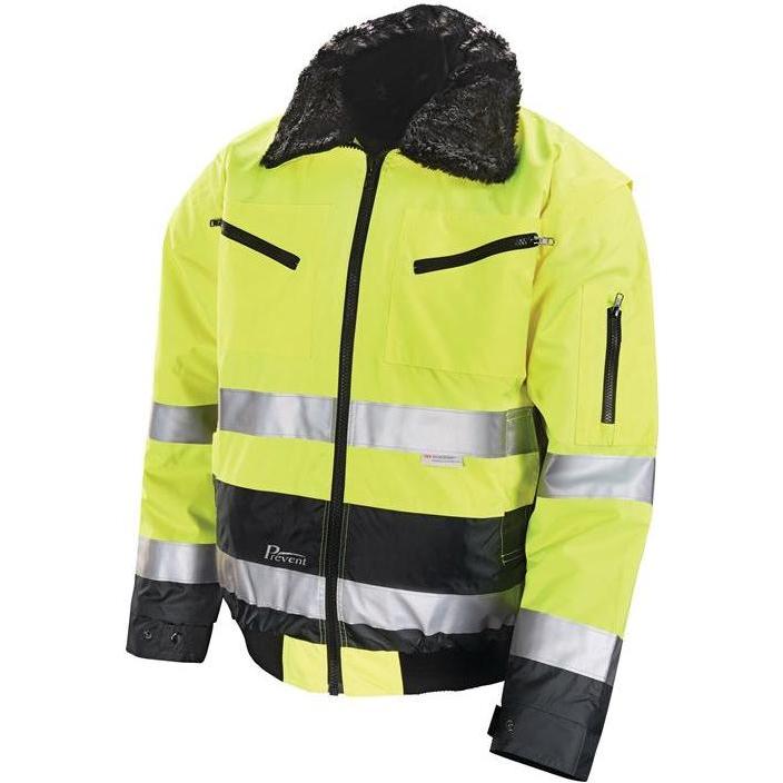 Prevent, Arbeitsjacke, Warnschutz-Pilotenjacke Grösse XL gelb/grau (XL)