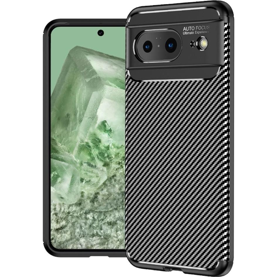 Screenguard Carbon Design Case (Google Pixel 8), Smartphone Hülle, Schwarz