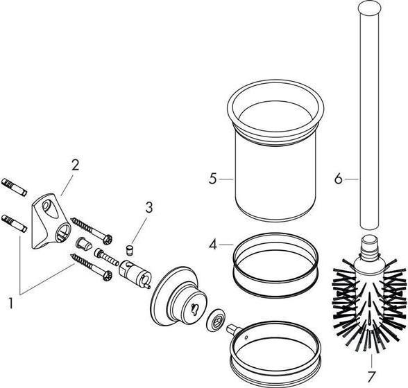 Actual product image hansgrohe WC brush set AXOR MONTREUX wall version chrome