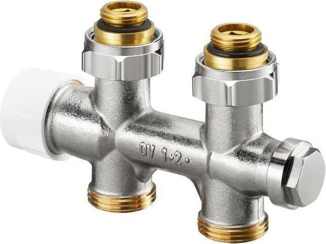 Actual product image Oventrop OV Multiblock T connection fitting on radiator, straight through, with 1/2inch IT