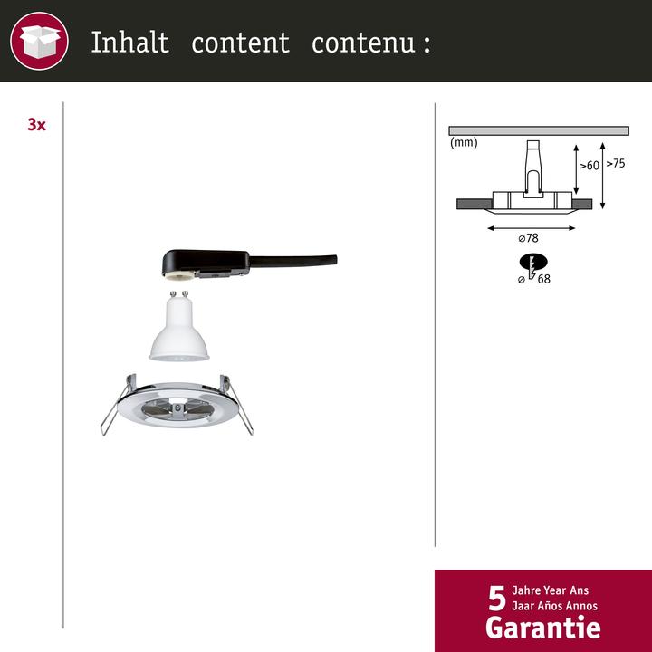 Produktbild Paulmann Einbauleuchte Nova Set (460 lm, GU10)
