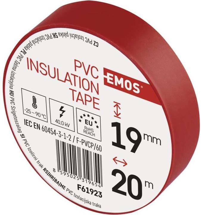Actual product image Emos Insulating tape PVC 19mm/20m red, 10 pcs. (19 mm)