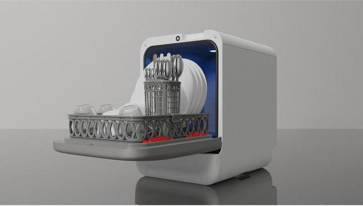 Actual product image Daan Tech Bob white/silver dishwasher