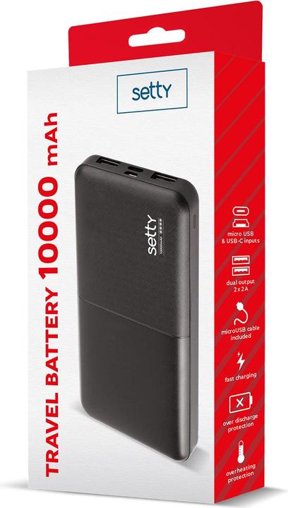 Produktbild Setty Power bank 10000 mAh black R (10000 mAh)