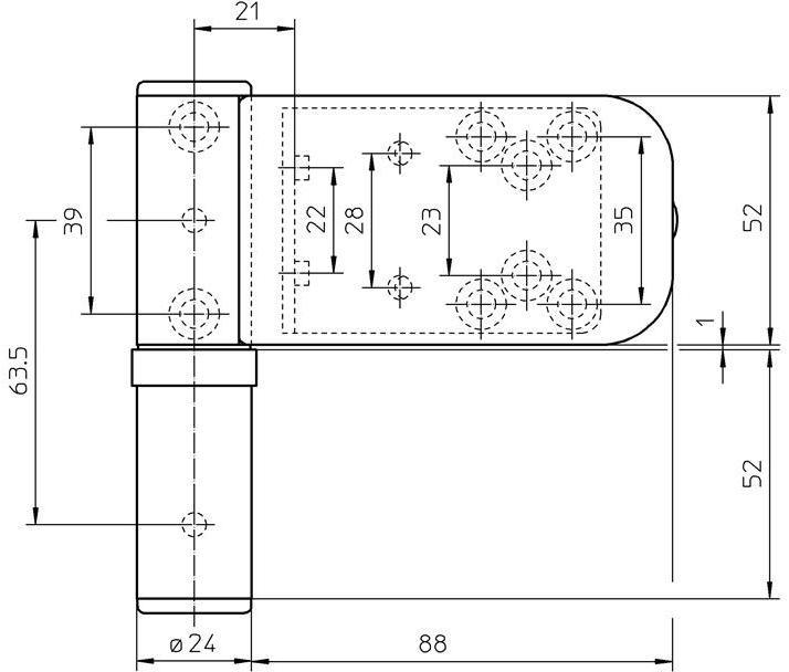 Immagine prodotto Simonswerk Cerniera per porta d'ingresso Siku 3D K 3030 acciaio bianco 120 kg Ritenzione del perno: sì Porte